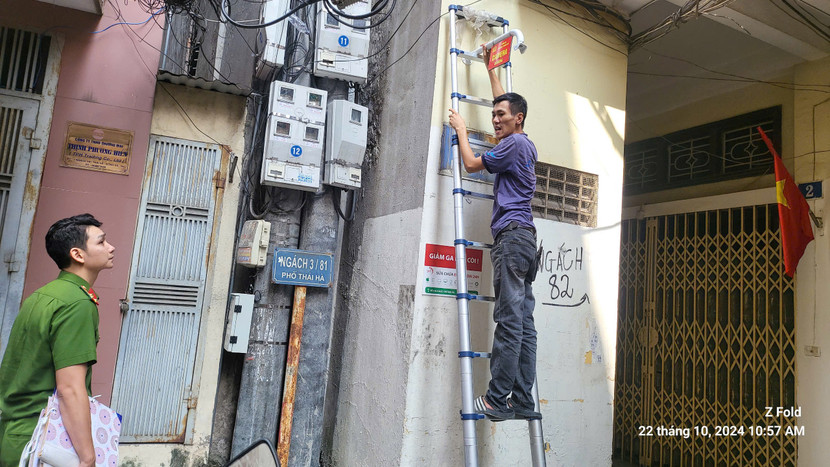 Triển khai lắp đặt các camera trên địa bàn phường Trung Liệt Triển khai lắp đặt các camera trên địa bàn phường Trung Liệt