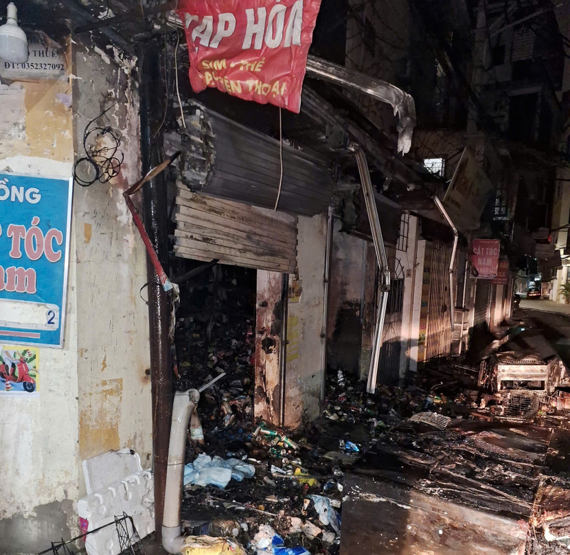 Hiện trường nơi xảy cháy là cửa hàng tạp hóa