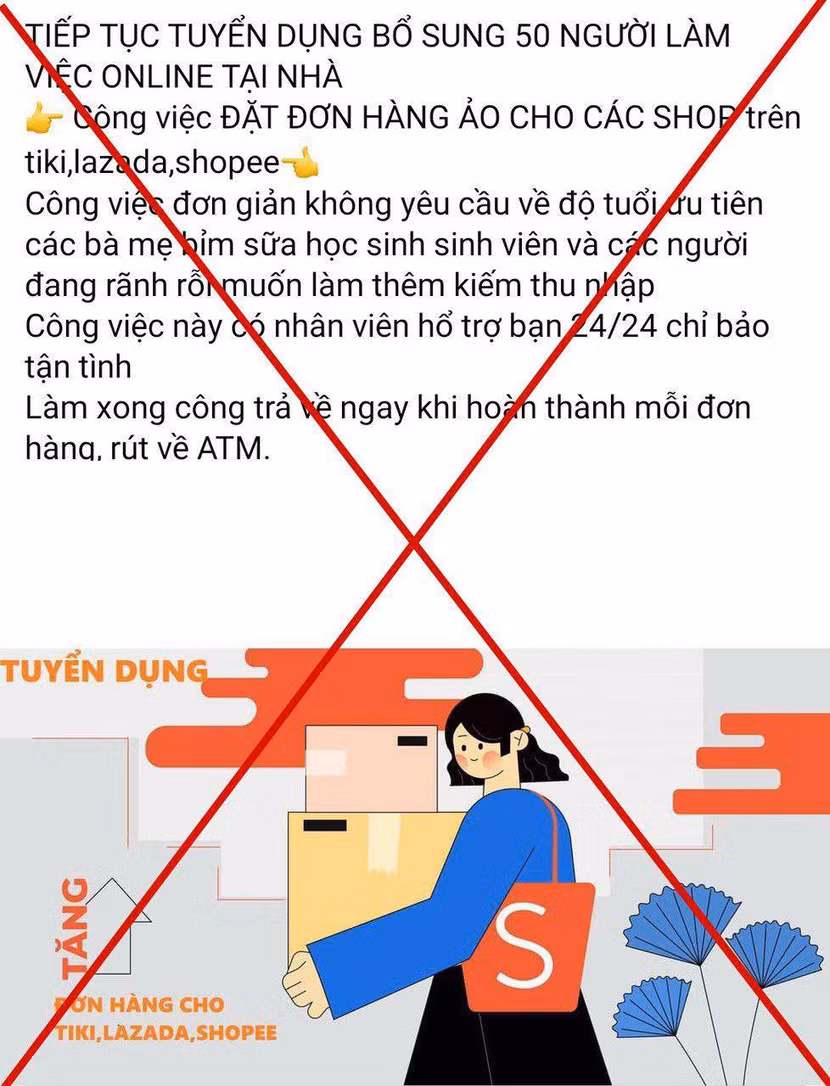 CATP Hà Nội khuyến cáo họat động của các ứng dụng, website "giật" đơn hàng ảo có dấu hiệu của Tội sử dụng mạng máy tính, mạng viễn thông hoặc phương tiện điện tử để chiếm đoạt tài sản