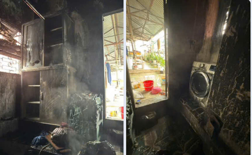 Hiện trường nơi xảy ra vụ hỏa hoạn Hiện trường nơi xảy ra vụ hỏa hoạn