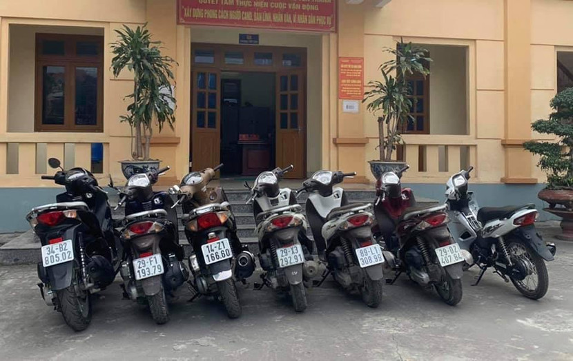 Các tang vật bị thu giữ