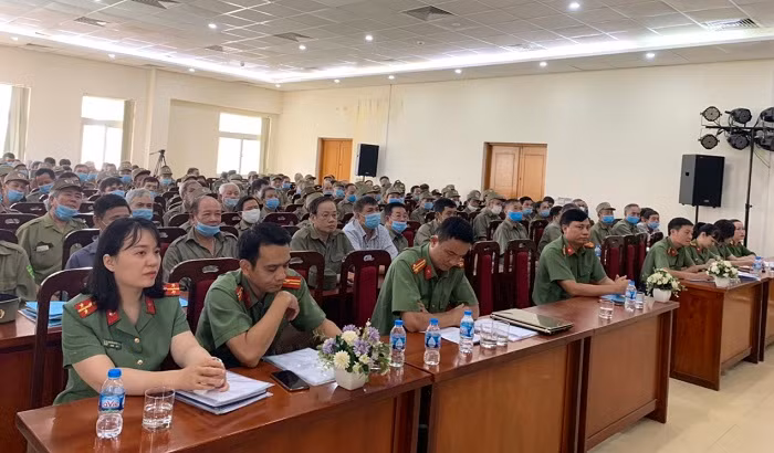 Toàn cảnh lớp tập huấn nghiệp vụ cho lực lượng bảo vệ dân phố