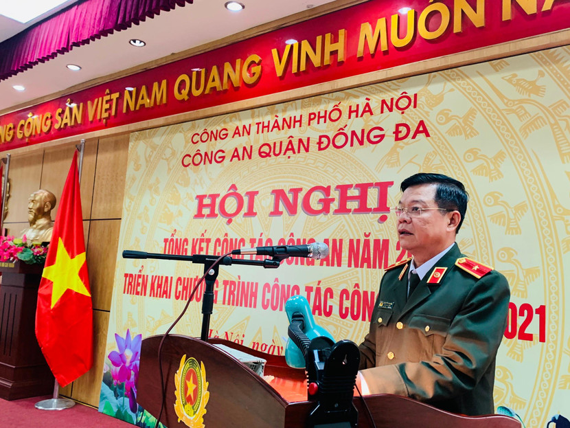 Thiếu tướng Đào Thanh Hải - Phó Bí thư Đảng ủy, Phó Giám đốc Công an thành phố dự và phát biểu chỉ đạo