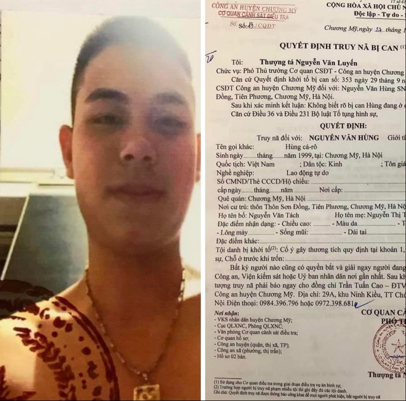 Đối tượng Nguyễn Văn Hùng bị truy nã Đối tượng Nguyễn Văn Hùng bị truy nã