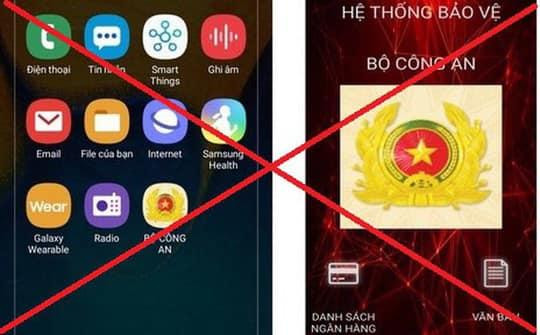 Phần mềm giả mạo Bộ Công an