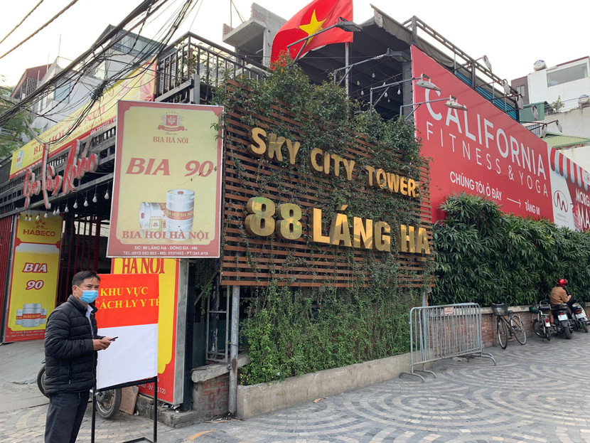 Tòa nhà 88 Láng Hạ khu vực bị phong tỏa Tòa nhà 88 Láng Hạ khu vực bị phong tỏa