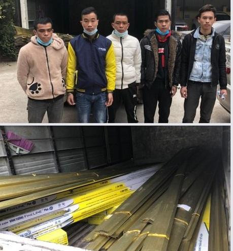 Nhóm đối tượng cùng tang vật bị bắt giữ