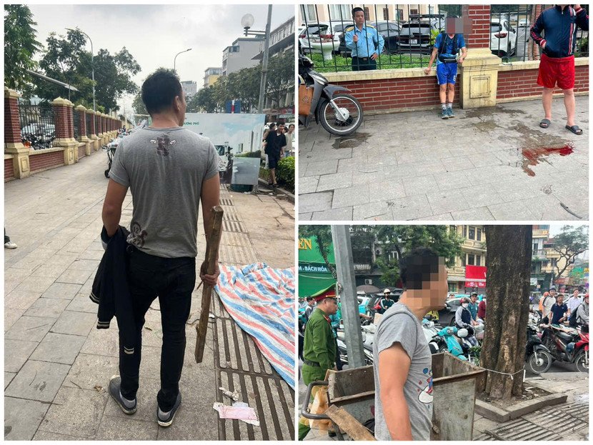 Khống chế đối tượng có biểu hiện tâm thần hành hung người đi đường ảnh 2