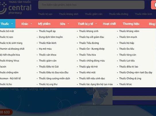 Website mua thuốc trực tuyến - trungtamthuoc.com