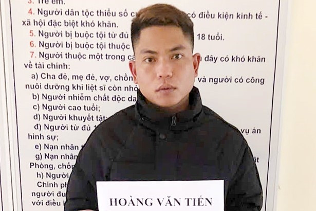 Đối tượng Hoàng Văn Tiến bị bắt giữ