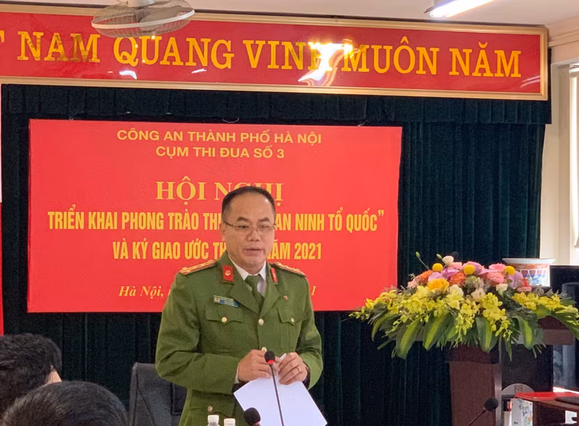 Đại tá Nguyễn Thanh Tùng - Phó Giám đốc CATP Hà Nội phát biểu chỉ đạo hội nghị