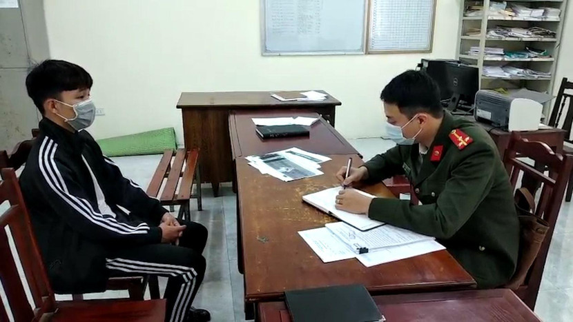 Cơ quan Công an làm việc với N.V.Đ