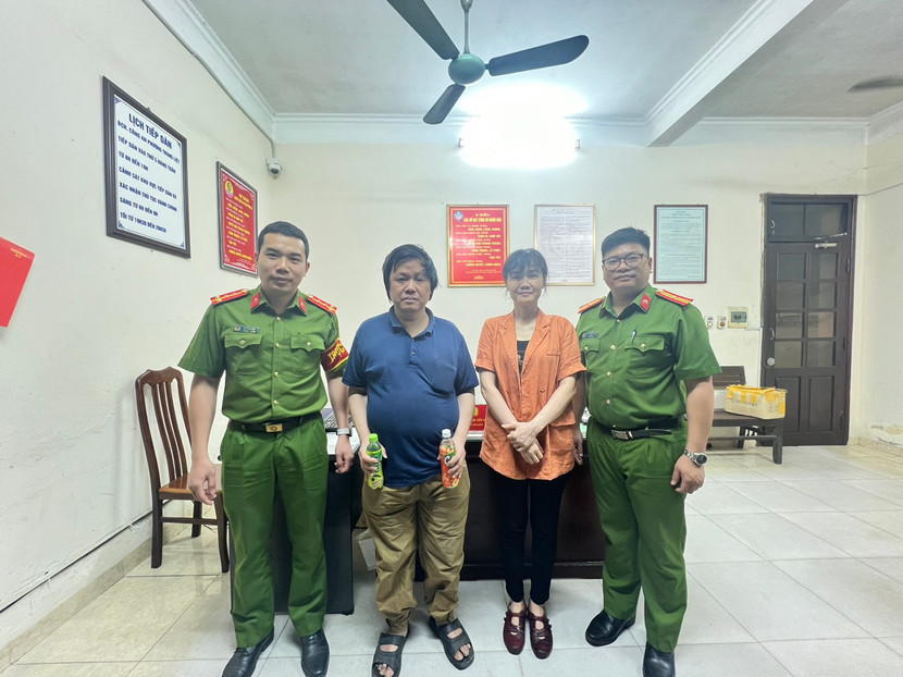 Công an phường Trung Liệt giúp người đàn ông đi lạc đoàn tụ với gia đình