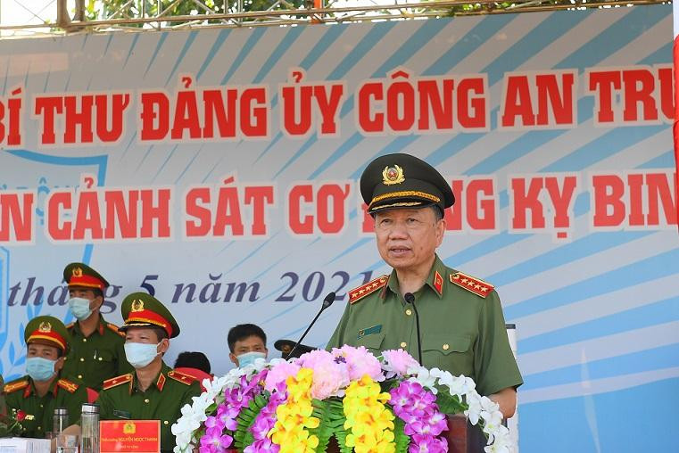 Đại tướng Tô Lâm phát biểu chỉ đạo buổi kiểm tra