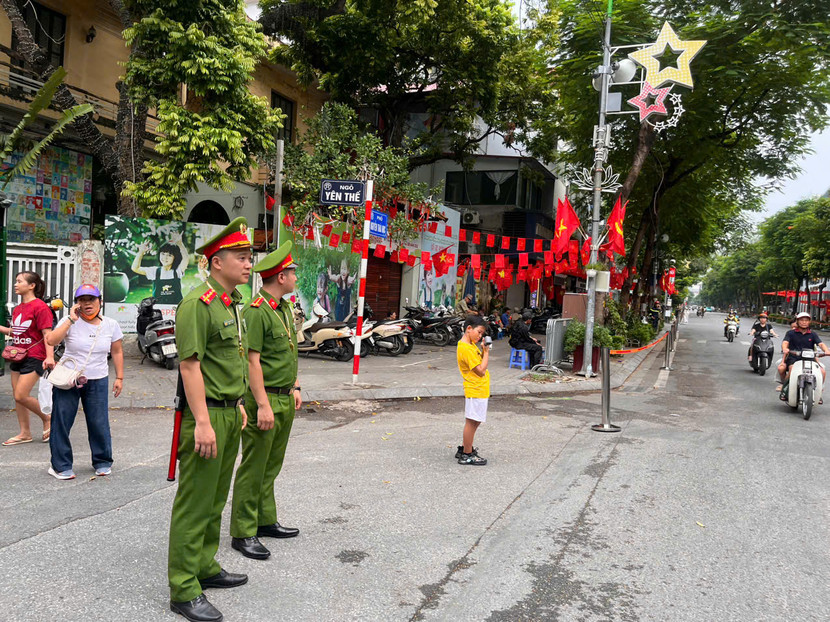 Công an phường Văn Miếu - Quốc Tử Giám bảo vệ an ninh an toàn các đợt hợp luyện sự kiện A80