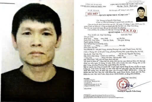 Đối tượng Thái Việt Hùng bị truy nã Đối tượng Thái Việt Hùng bị truy nã