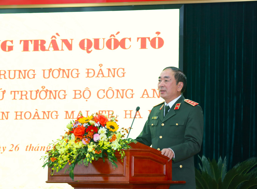 Thượng tướng Trần Quốc Tỏ phát biểu chỉ đạo tại hội nghị