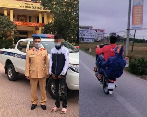 Công an huyện Thạch Thất xử phạt nam thanh niên điều khiển xe máy vi phạm Luật giao thông Công an huyện Thạch Thất xử phạt nam thanh niên điều khiển xe máy vi phạm Luật giao thông