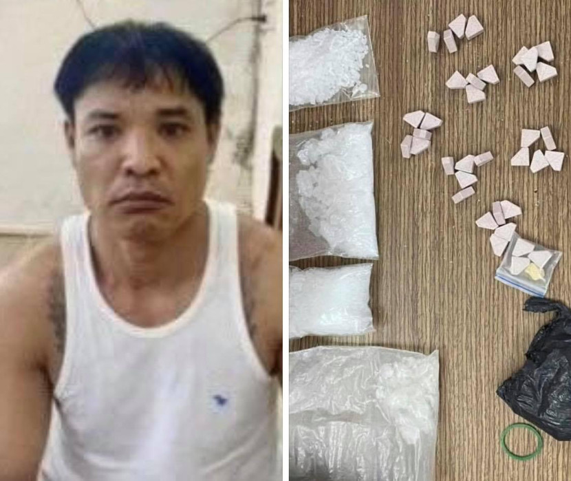 Đối tượng cùng tang vật bị thu giữ Đối tượng cùng tang vật bị thu giữ