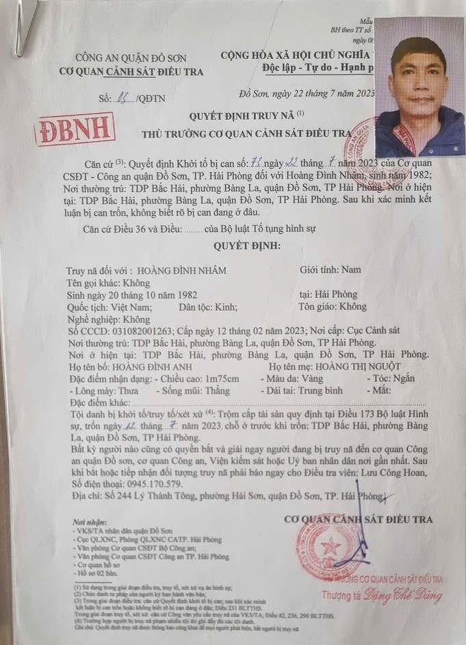 Quyết định truy nã đối tượng