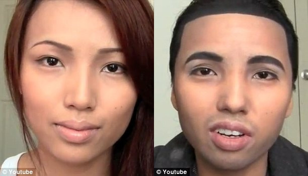  Lạ đời cô gái trang điểm thành đàn ông ảnh 1