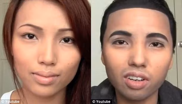  Lạ đời cô gái trang điểm thành đàn ông ảnh 1