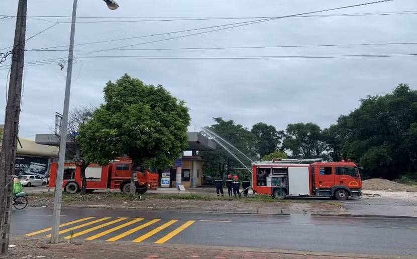 Diễn tập phương án PCCC tại cơ sở kinh doanh xăng dầu