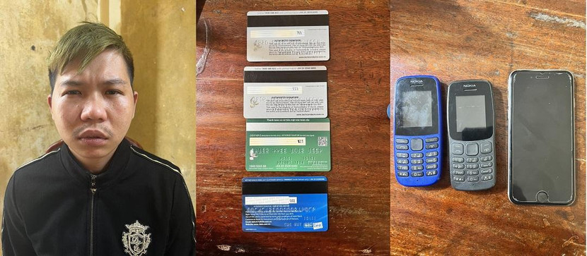 Đối tượng cùng số tang vật bị thu giữ Đối tượng cùng số tang vật bị thu giữ