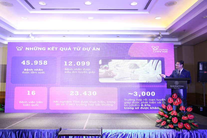 Tiến sĩ Phan Hướng Dương – Phó Giám đốc Bệnh viện Nội tiết Trung ương trình bày các kết quả của chương trình