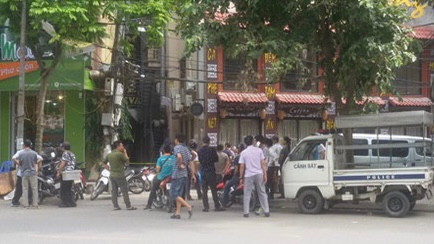 Hiện trường vụ án được lực lượng công an phong tỏa