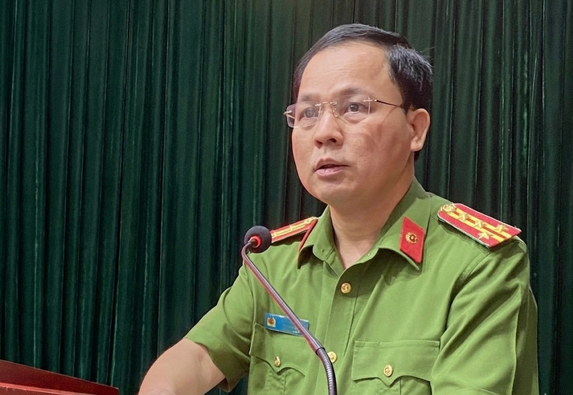 Đại tá Lê Văn Tuân, Phó Giám đốc, Thủ trưởng Cơ quan quản lý tạm giữ, tạm giam CATP Hà Nội phát biểu chỉ đạo, nhấn mạnh yêu cầu quan trong về chuyển đổi số