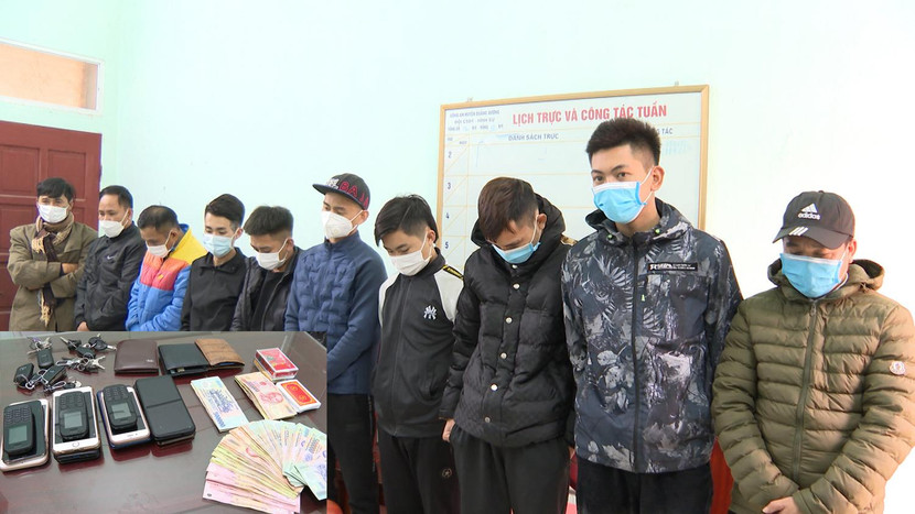 Nhóm đối tượng đánh bạc bị bắt giữ