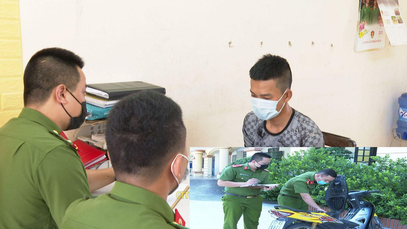 Cơ quan Công an lấy lời khai của đối tượng cướp giật tài sản Cơ quan Công an lấy lời khai của đối tượng cướp giật tài sản