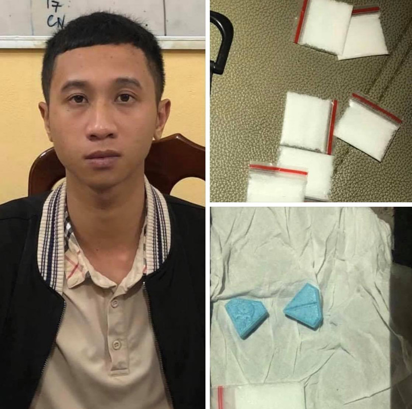 Đối tượng Trần Đức Tiến cùng số ma túy bị bắt giữ Đối tượng Trần Đức Tiến cùng số ma túy bị bắt giữ