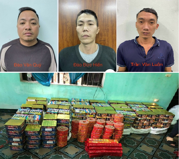 2 đối tượng Đào Văn Quý, Trần Văn Luân về hành vi "Buôn bán hàng cấm" (pháo nổ) và Đào Đức Hiển về hành vi "Vận chuyển hàng cấm" (pháo nổ) 2 đối tượng Đào Văn Quý, Trần Văn Luân về hành vi "Buôn bán hàng cấm" (pháo nổ) và Đào Đức Hiển về hành vi "Vận chuyển hàng cấm" (pháo nổ)