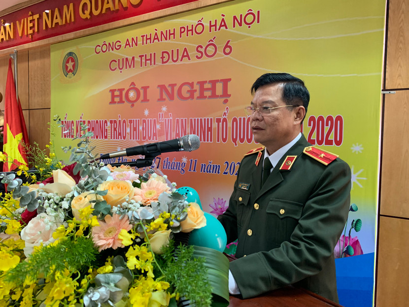 Thiếu tướng Đào Thanh Hải, Phó Bí thư Đảng ủy, Phó Giám đốc Công an thành phố phát biểu tại hội nghị Thiếu tướng Đào Thanh Hải, Phó Bí thư Đảng ủy, Phó Giám đốc Công an thành phố phát biểu tại hội nghị