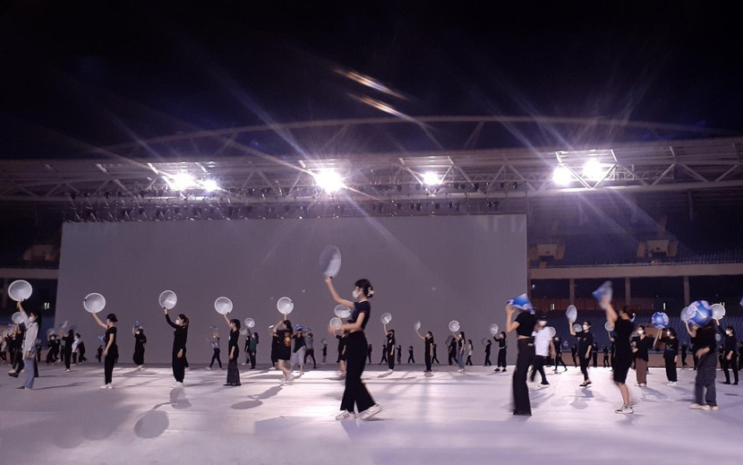 Các nghệ sỹ ngày đêm luyện tập các tiết mục chuẩn bị cho lễ khai mạc Các nghệ sỹ ngày đêm luyện tập các tiết mục chuẩn bị cho lễ khai mạc