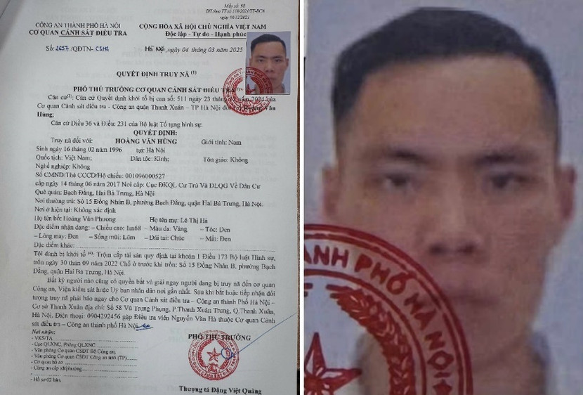 Quyết định truy nã đối tượng Hoàng Văn Hùng