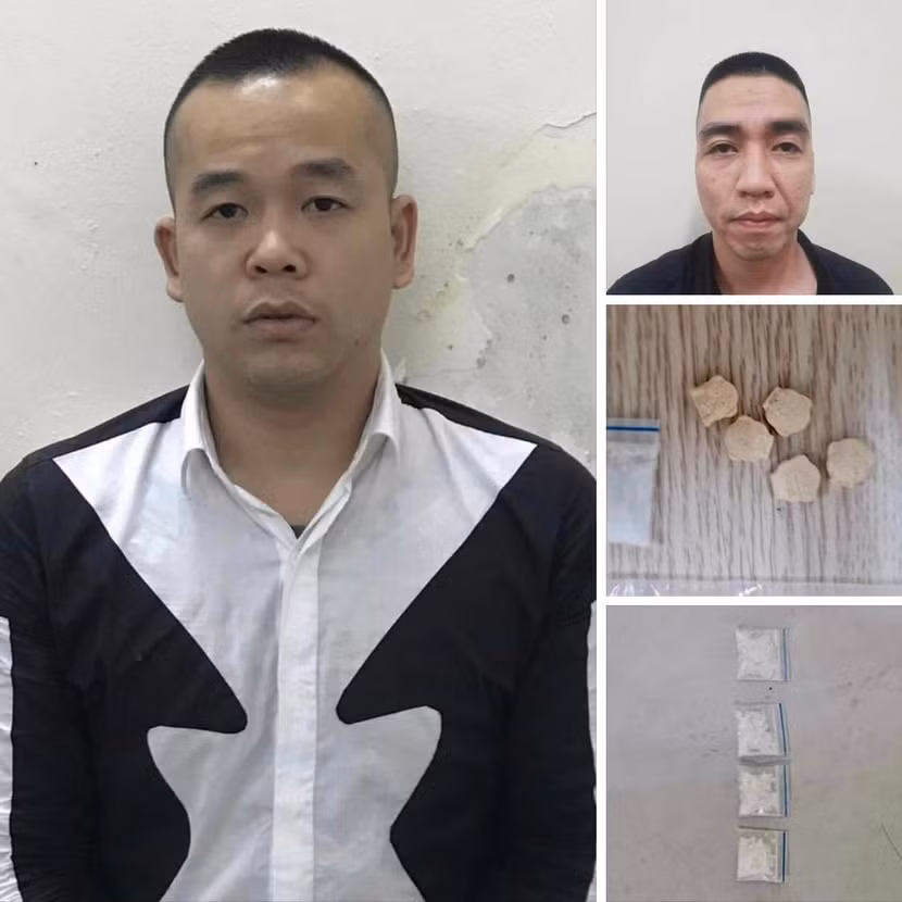 Các đối tượng cùng tang vật bị thu giữ Các đối tượng cùng tang vật bị thu giữ
