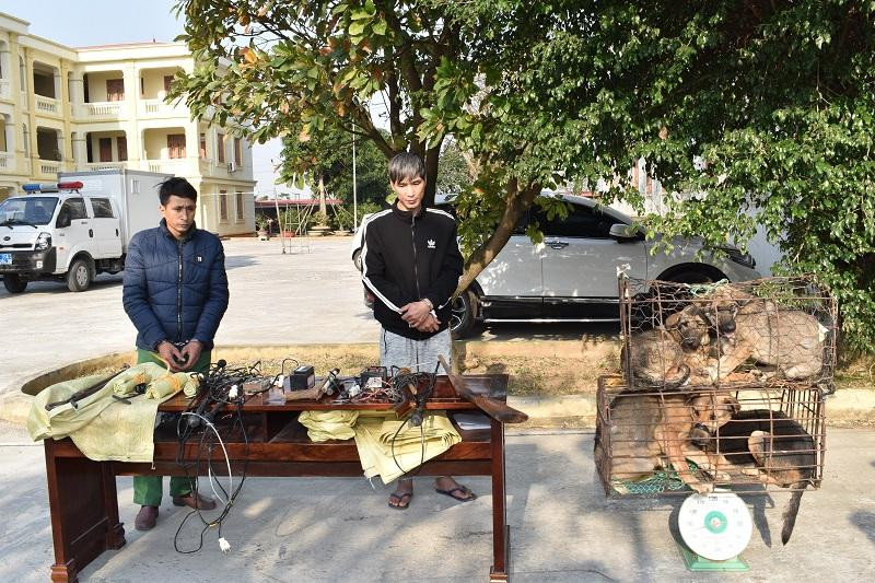 Nhóm đối tượng cùng tang vật bị bắt giữ