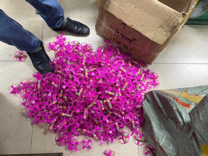 Các loại pháo nổ bị thu giữ Các loại pháo nổ bị thu giữ