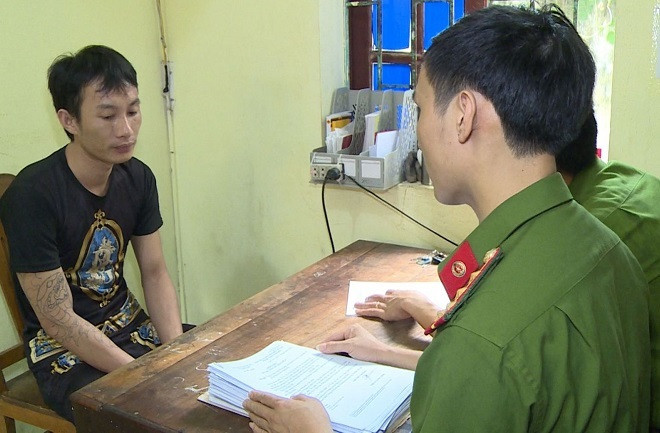 Cơ quan Công an lấy lời khai của đối tượng Lê Thanh Thành