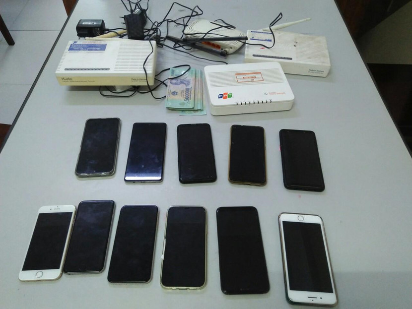 Các tang vật bị thu giữ