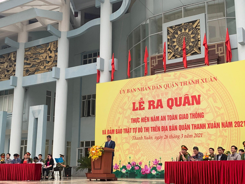 Lễ ra quân thực hiện Năm an toàn giao thông và đảm bảo trật tự đô thị