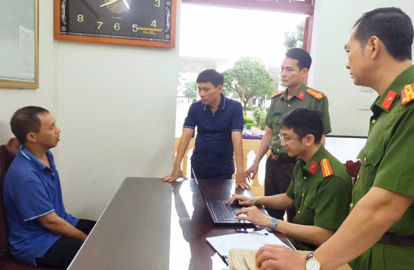 Cơ quan điều tra lấy lời khai của đối tượng Lưu Thanh Nam
