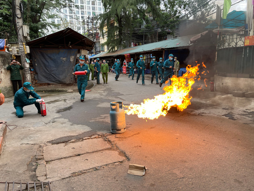 Đám cháy giả định xảy ra tại nhà hội họp