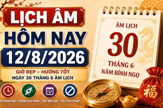 Lịch âm hôm nay 12/8/2026 và những sự kiện lịch sử đáng nhớ