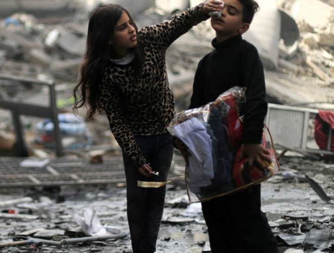 Sự yên tĩnh trở lại Dải Gaza sau đợt không kích Sự yên tĩnh trở lại Dải Gaza sau đợt không kích