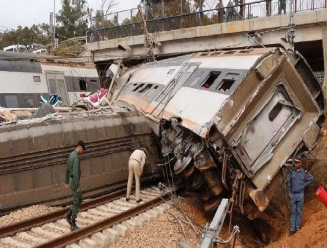 Sáng 16-10, một tàu hỏa chở khách đã bị trật bánh gần thủ đô Rabat của Morocco khiến ít nhất 7 người thiệt mạng và 86 người bị thương. Vụ tai nạn đã khiến các toa tàu nằm đè lên nhau