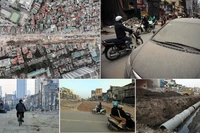 Cận cảnh đại công trường đường Vành đai 1 đoạn Hoàng Cầu - Voi Phục những ngày nước rút